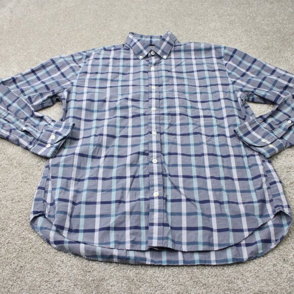 Bonobos Shirt Mens Large Blue Plaid Slim Fit 100% Cotton Long Sleeve Button - Picture 3 of 14